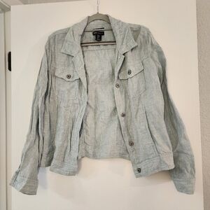 Jones New York turqoise linen jacket, M